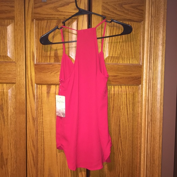 Red Flowy Tank Top - Picture 2 of 2